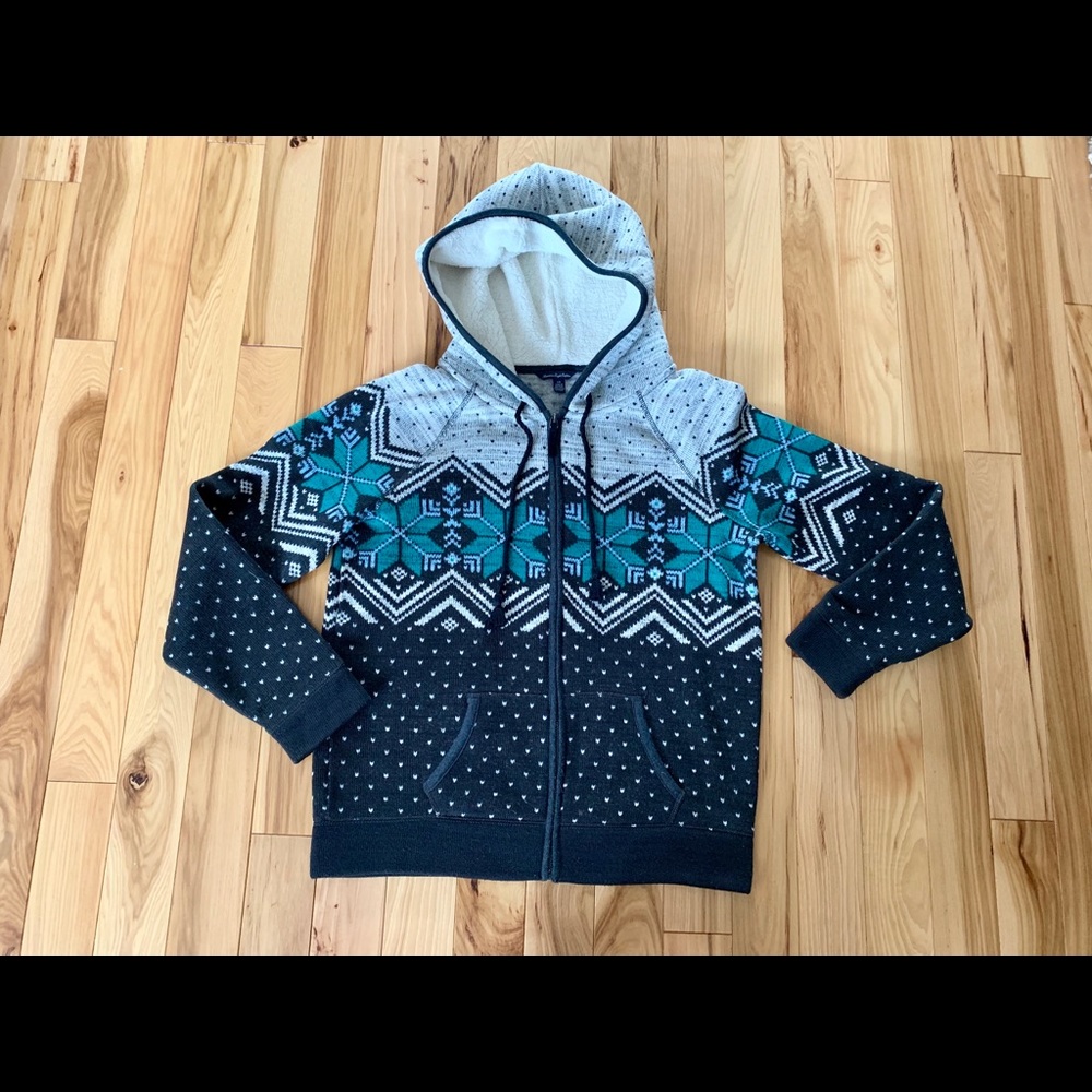 American Eagle Sherpa Fleece Hoodie Sz Large